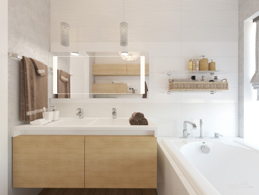 Плитка в ванную в эко стиле