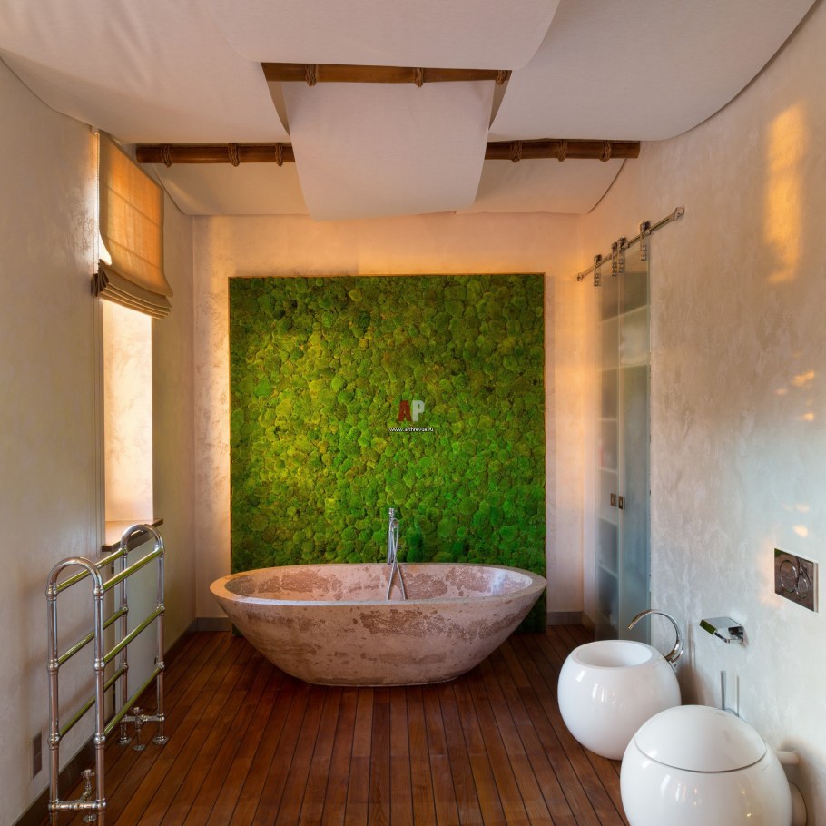 Ванна в стиле экостиль