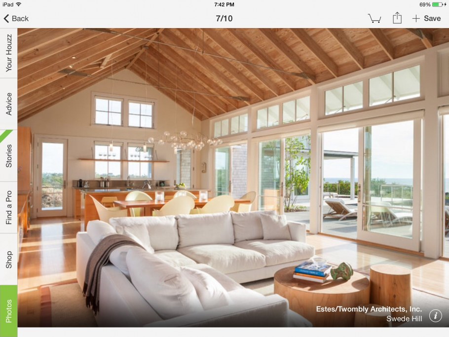 Одноэтажный дом без потолка