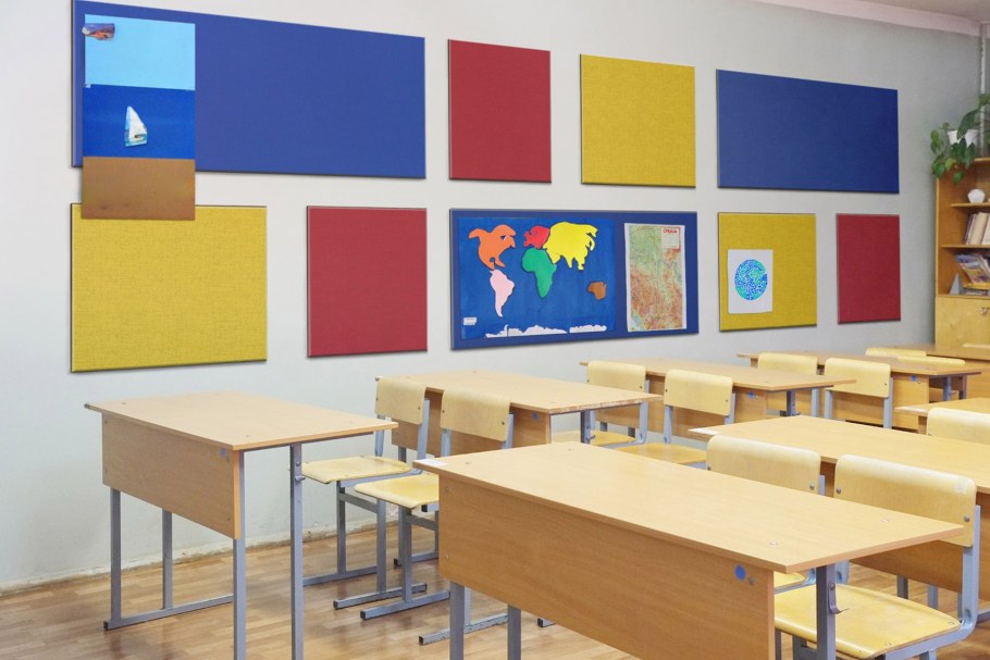 Отделка стен в школе