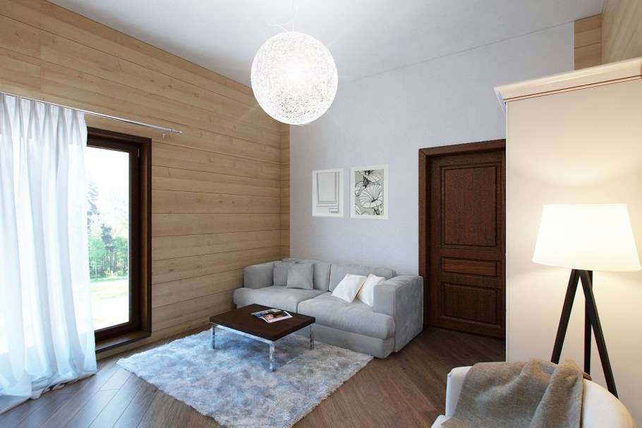 Интерьер блокхаус сосна