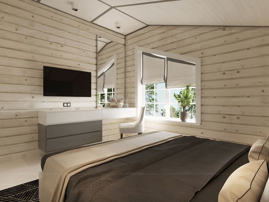 Отделка интерьера имитацией бруса