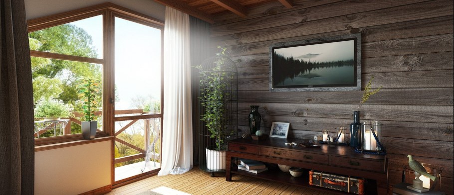 Интерьеры домов из клееного бруса в стиле Прованс