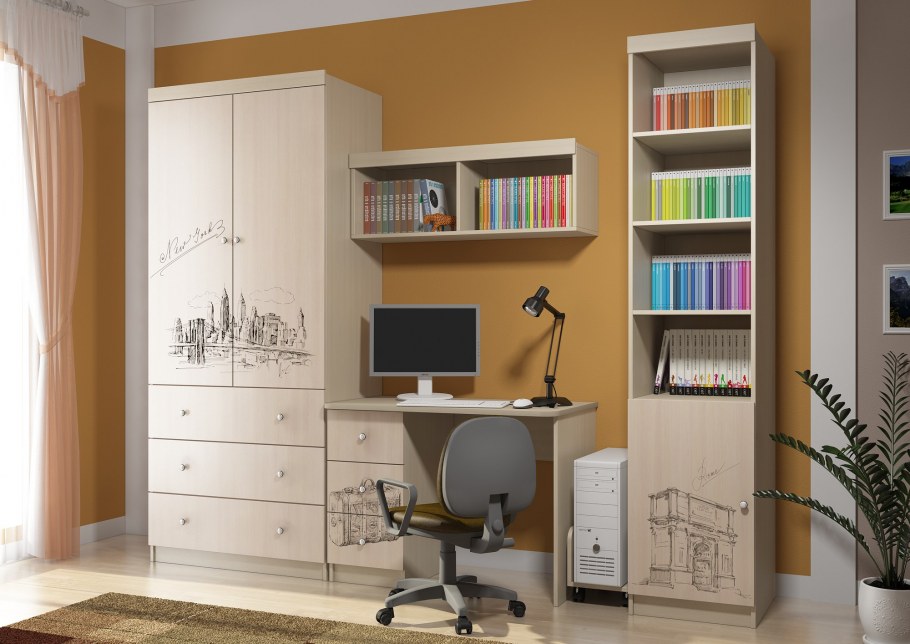 Детская стенка с кроватью