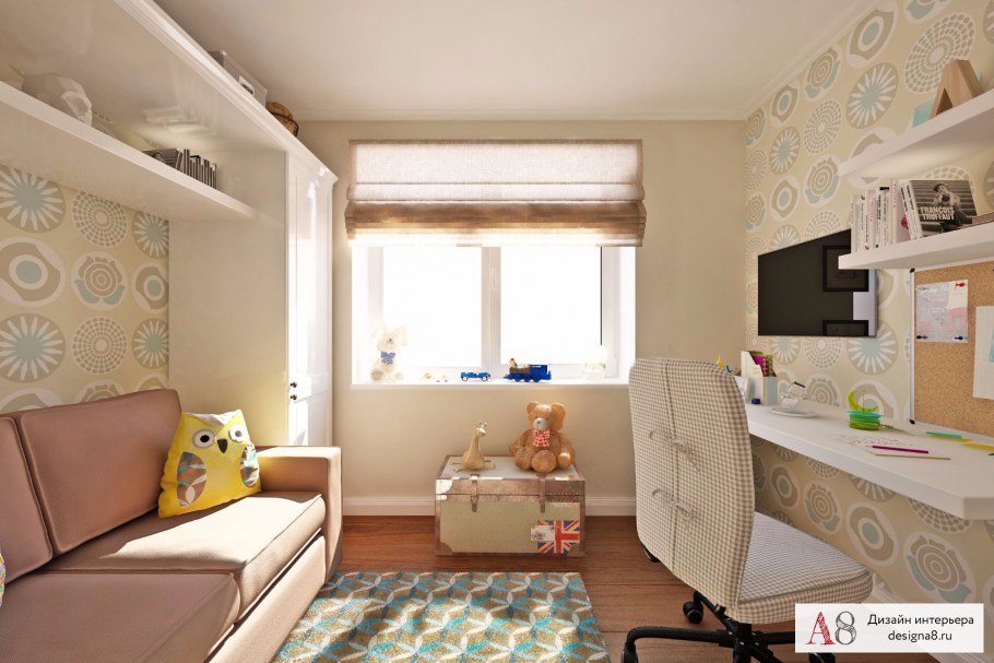 Интерьеры двухкомнатных квартир с детской