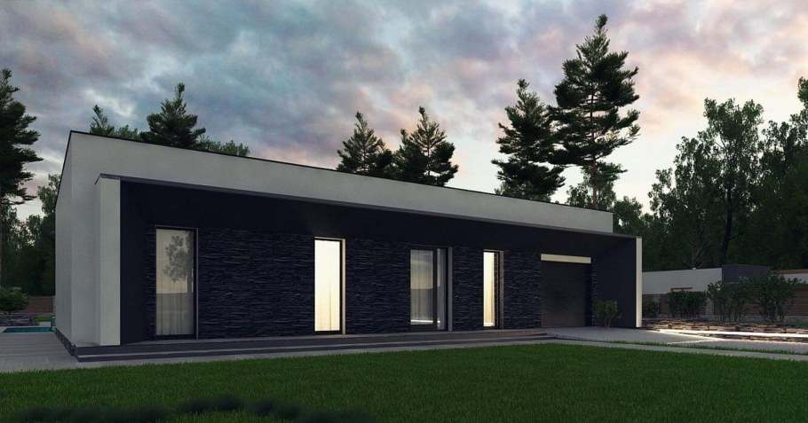 Флэтхаус с плоской крышей одноэтажный