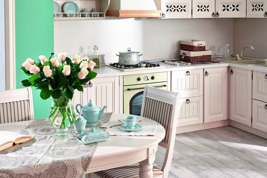 Кухня модульная Роял Вуд голубая