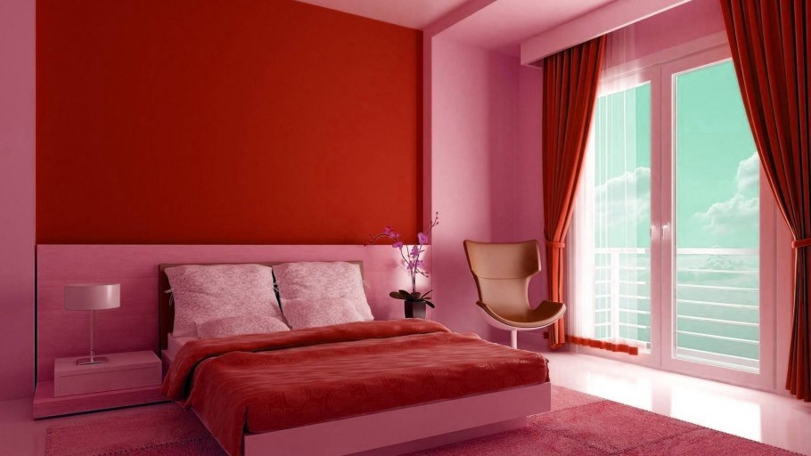 Бордовые занавески