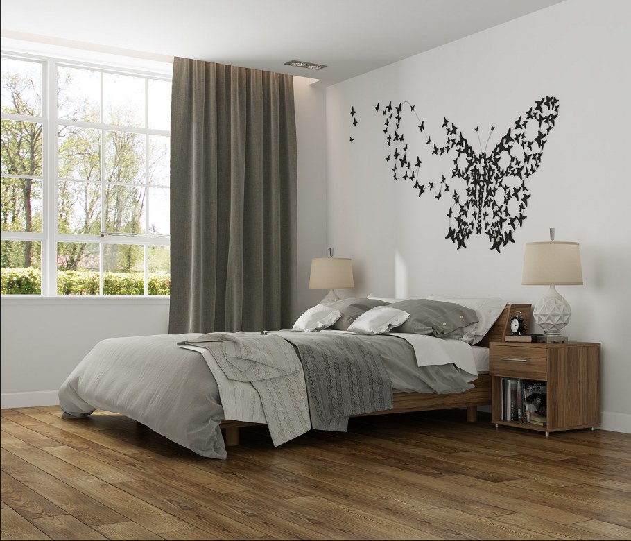 Декор стен в спальне