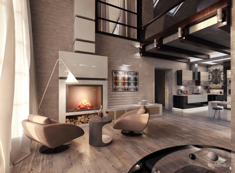 Визуализация загородного дома интерьер