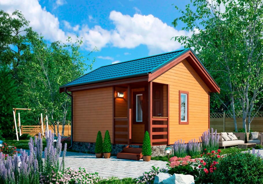 Красный дачный домик