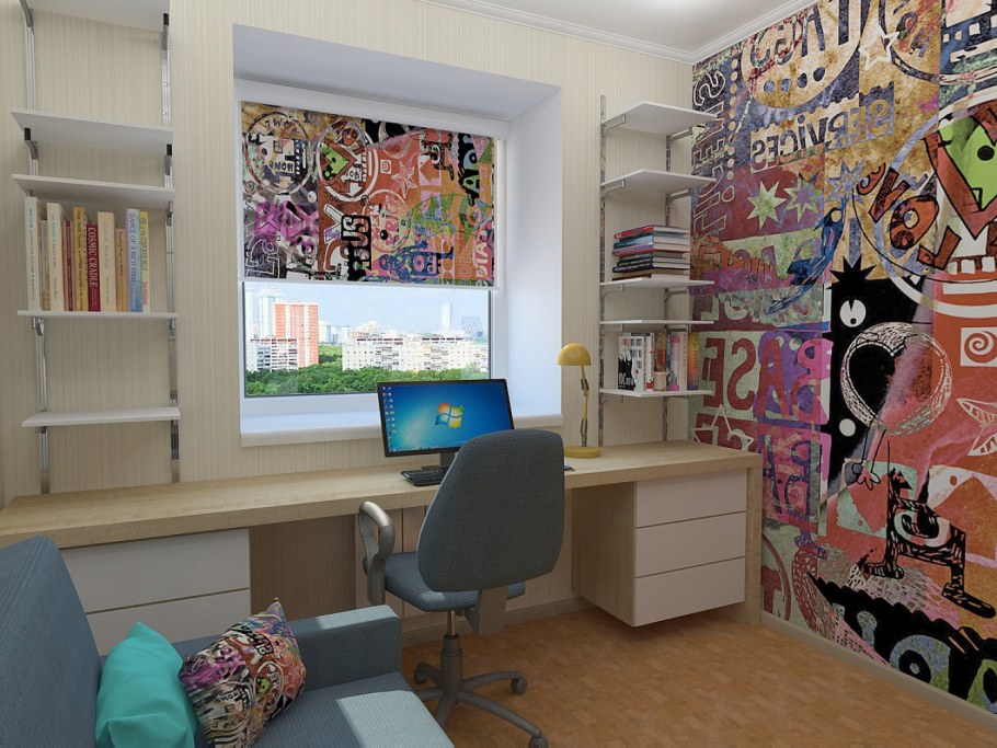 Спальня в стиле граффити