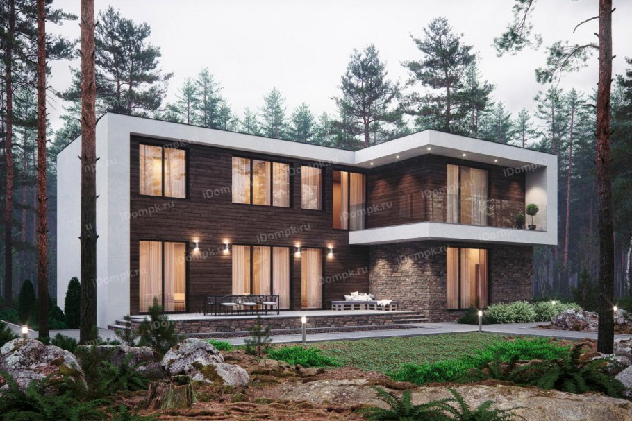 Современный дом с плоской крышей