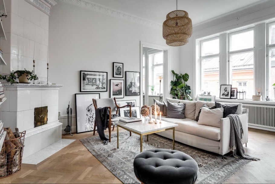 Гостиная в современном скандинавском стиле