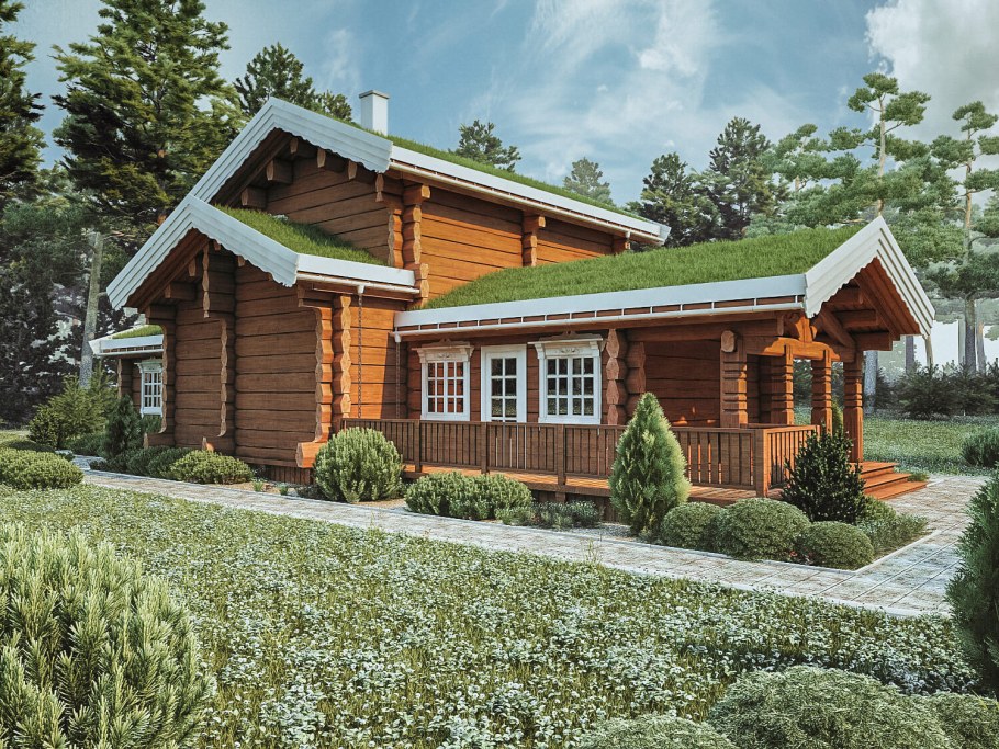 Деревянный дом по норвежской технологии лафет