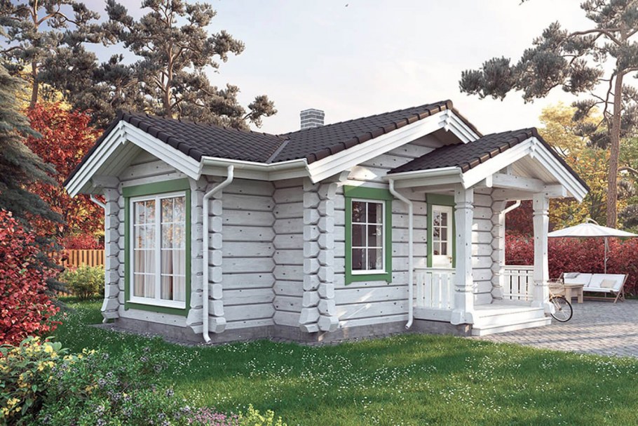 Одноэтажный дом из лафета