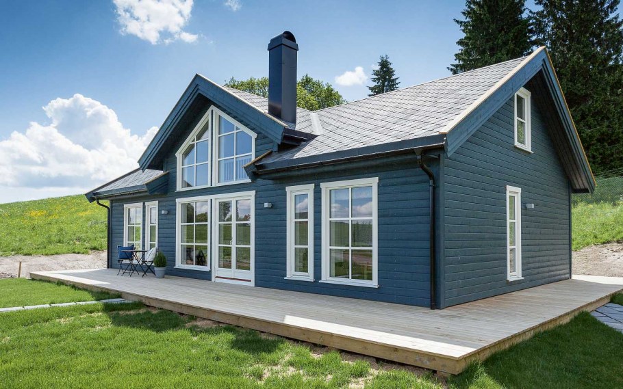 Финский дом серого цвета