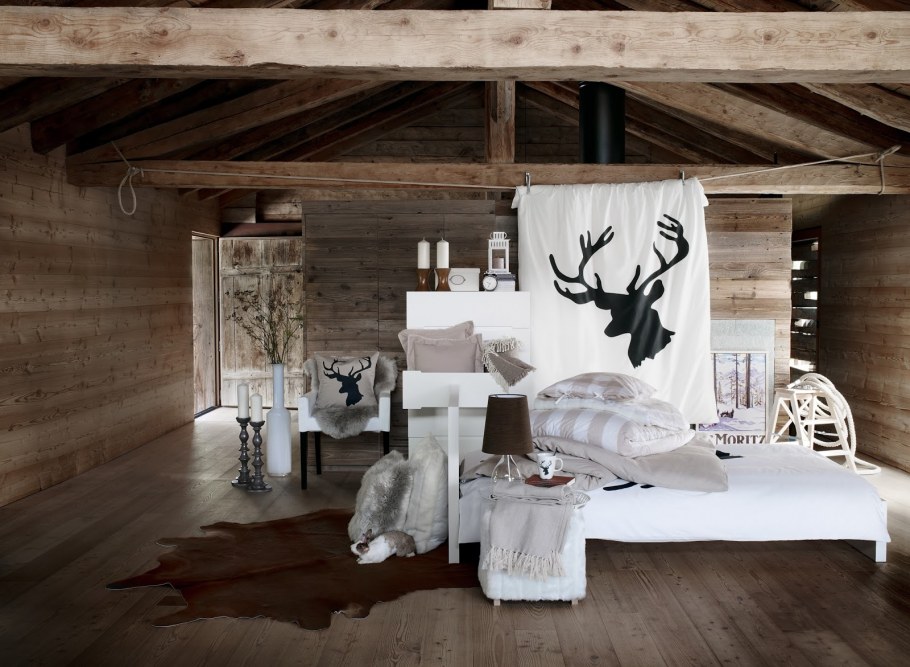 Спальня в стиле Шале и Сканди