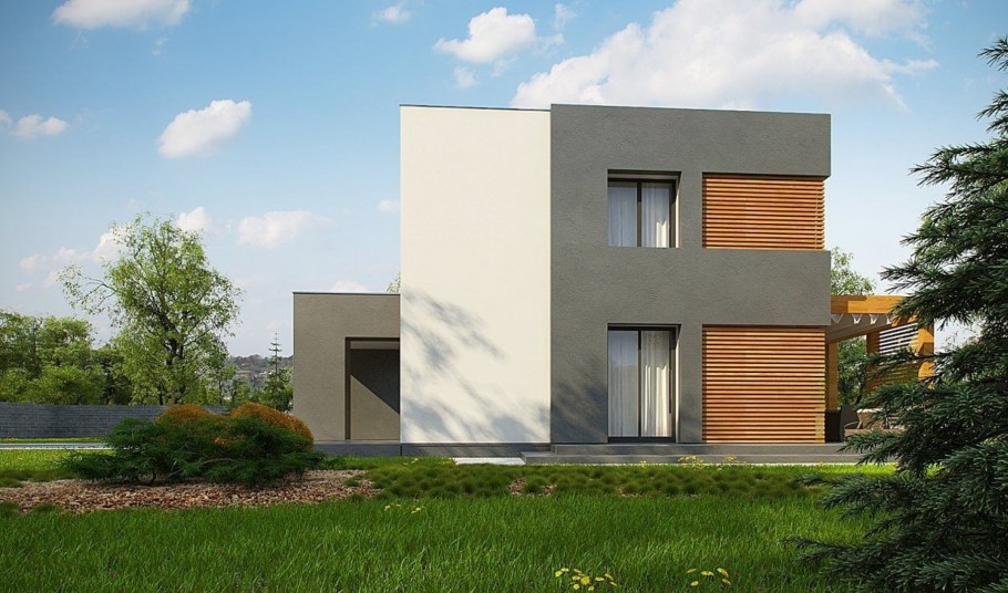 Дом с плоской крышей z500