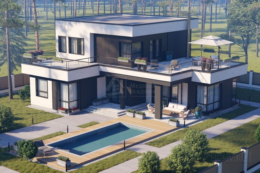 Дом 200кв эксплуатируемая крыша