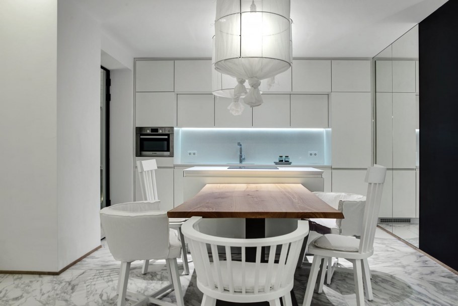 Современные двухуровневые кухни