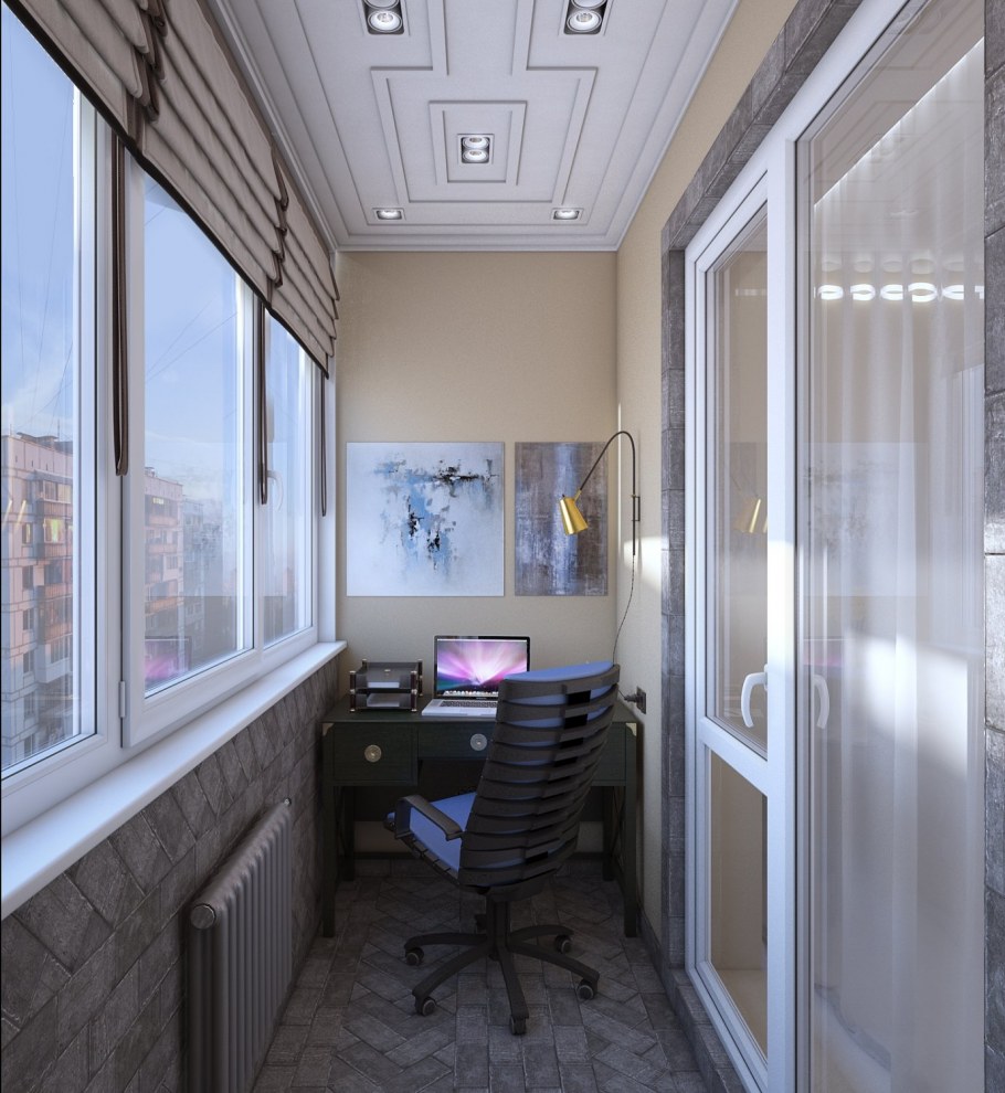 Отделка лоджии кабинет