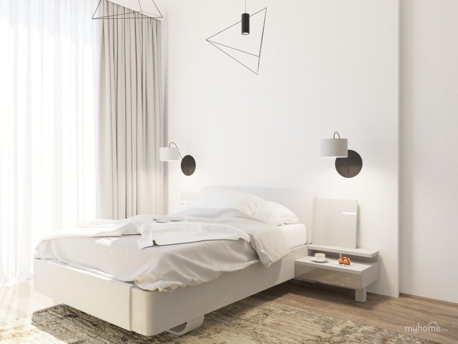 Белая спальня Минимализм