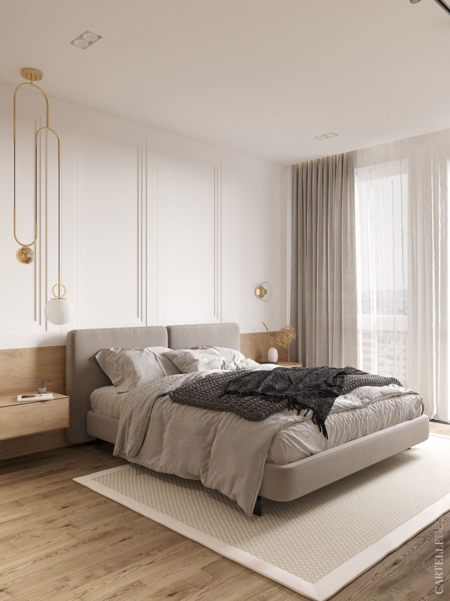 Светлая спальня в стиле Минимализм