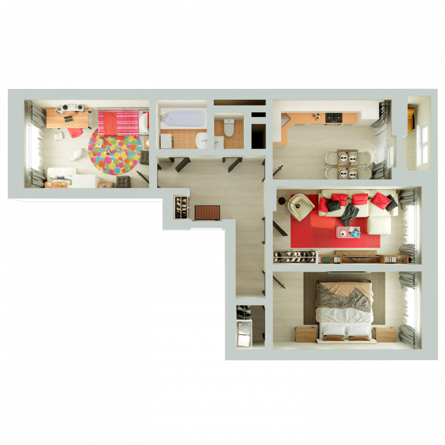 Интерьер двухкомнатной квартиры