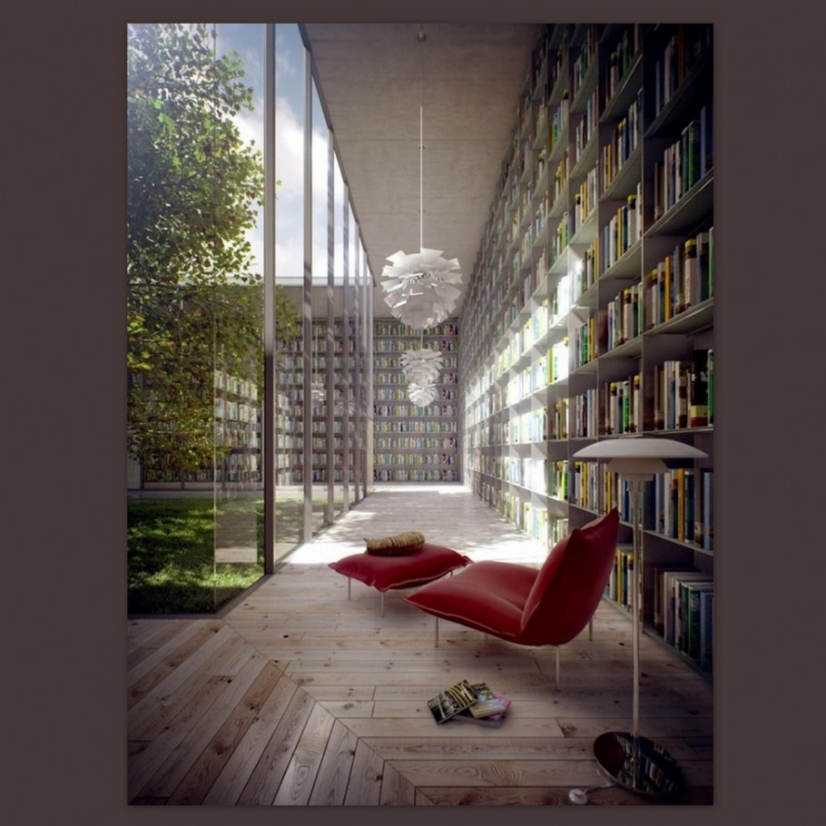 Домашняя библиотека интерьер