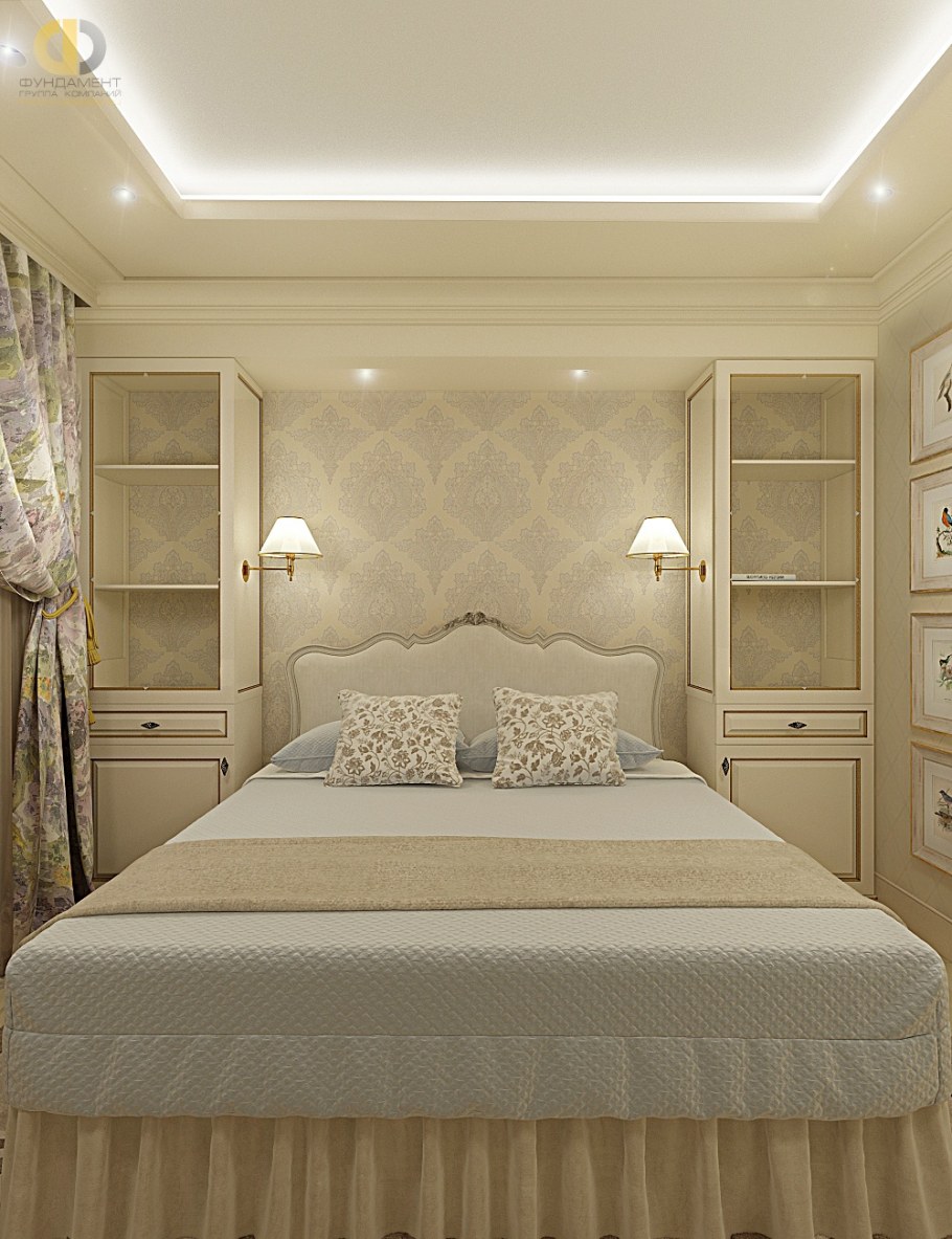 Спальня в нежных пастельных тонах