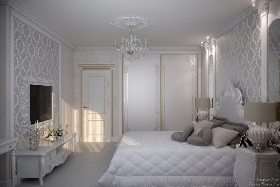 Спальня современная классика светлая