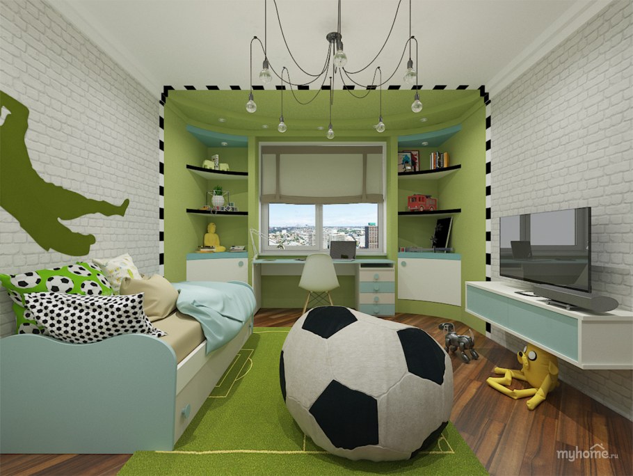 Детская спальня для мальчика футболиста