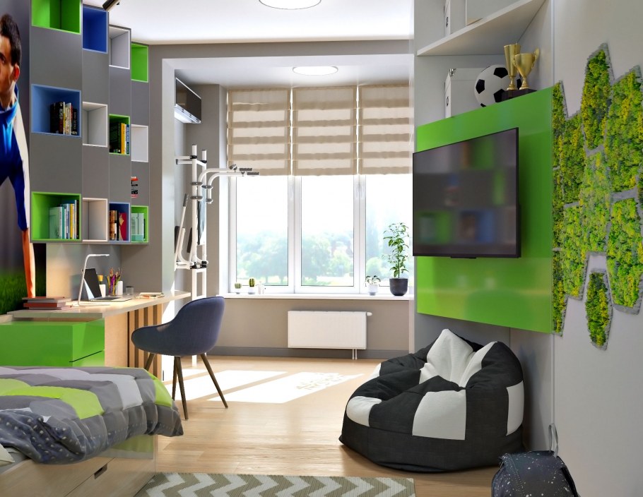 Дизайн квартир для молодого парня в футбол