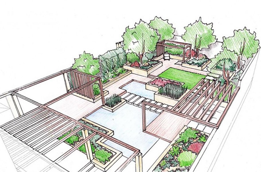 Sketchup планировка участка