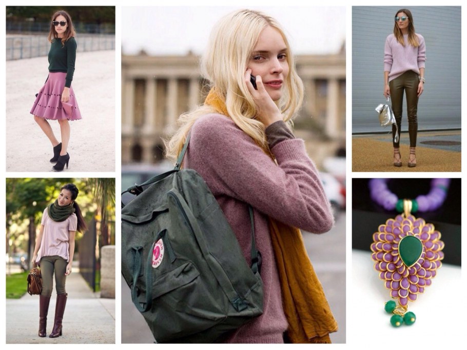 Розовый и зеленый в одежде