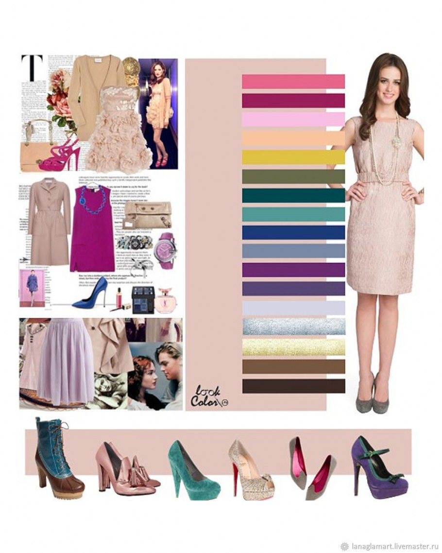 Сочетание пудрового цвета в одежде