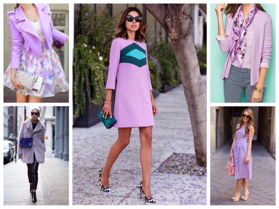 Сочетание лавандового в одежде