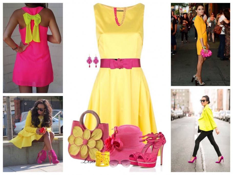 Желтый с розовым в одежде