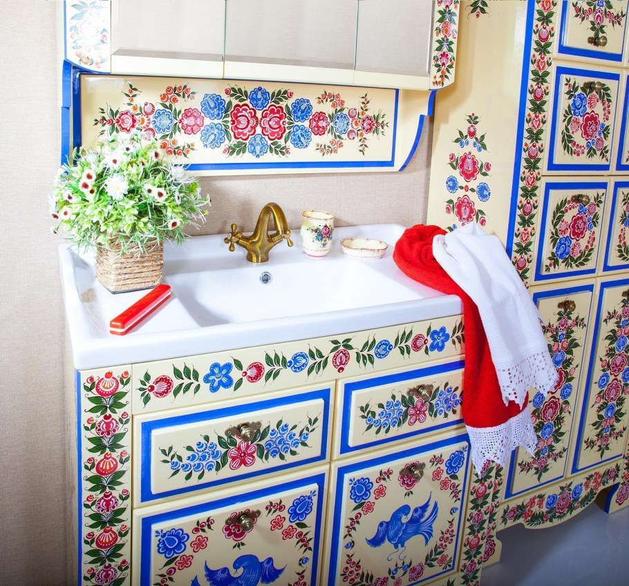 Ванная в русском стиле