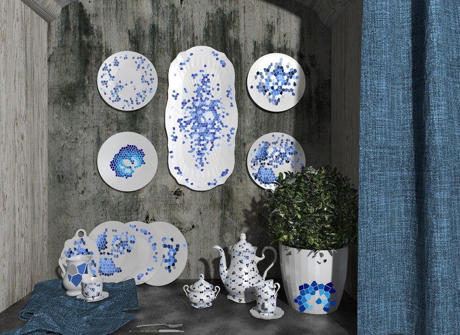 Кухня в стиле Гжель