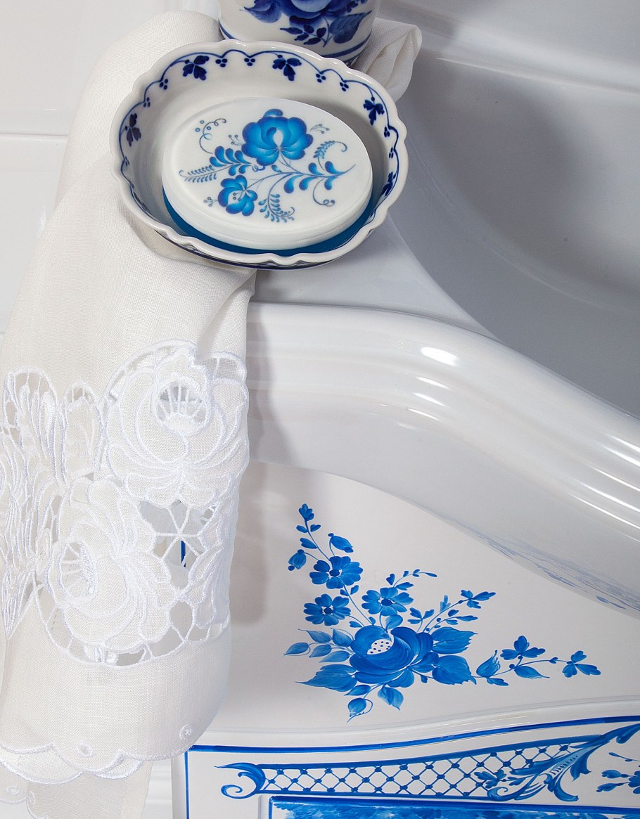 Ванная в стиле Гжель