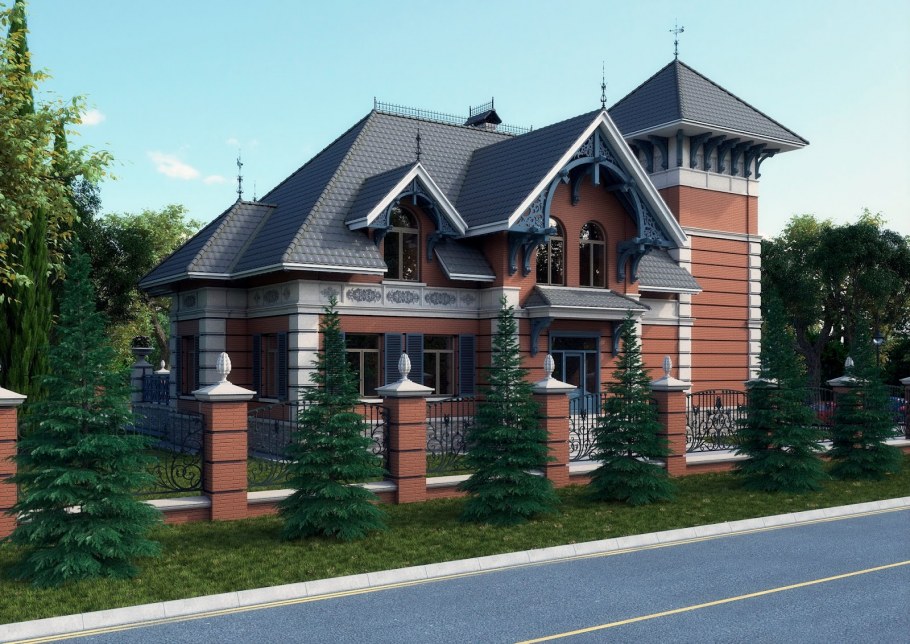 Каменный дом в русском стиле