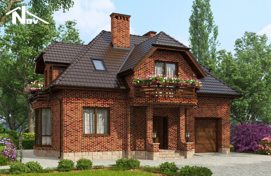 Загородный дом из кирпича