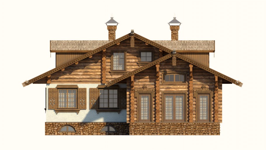 Фасад избы в русском стиле