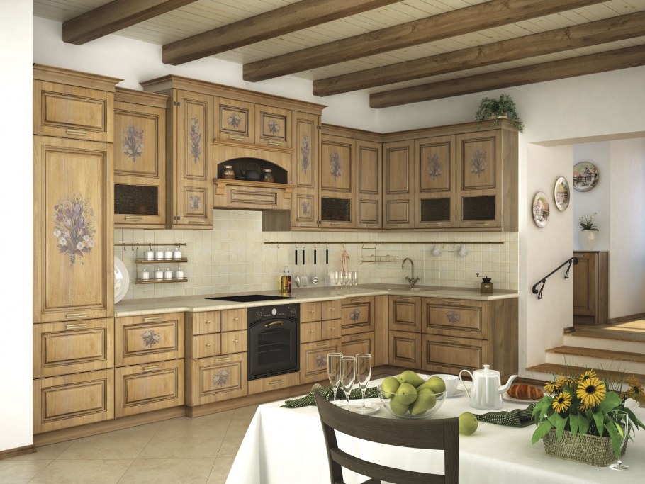 Кухонный гарнитур классика светлая