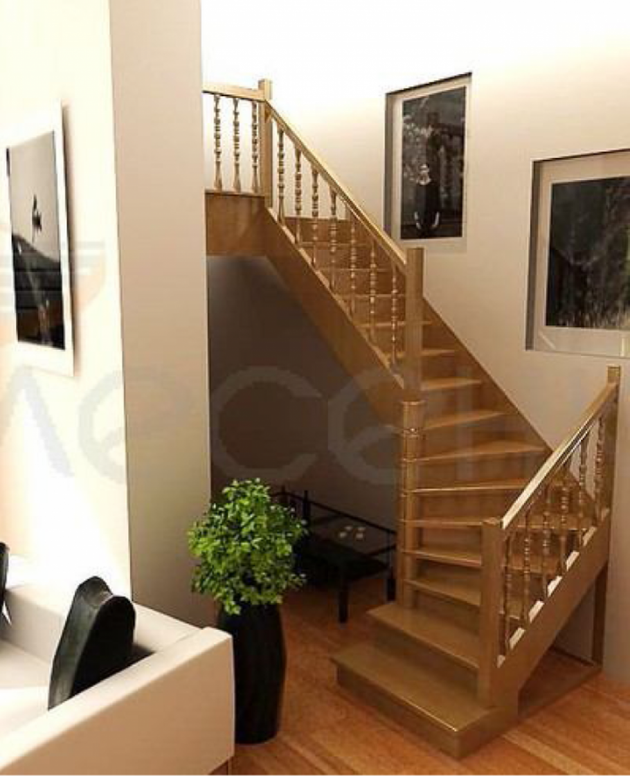 Лестница лес-03 левозаходная поворот 180 градусов