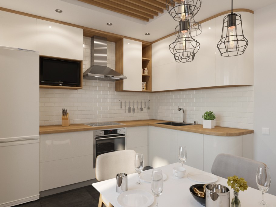 Кухня 10 кв метров светлая