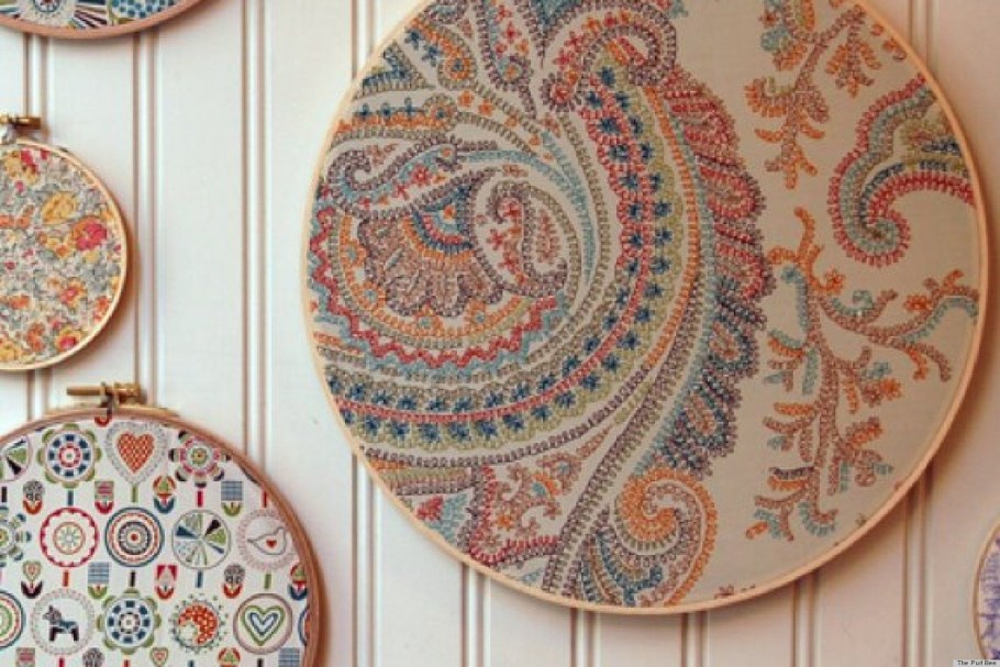 Декор стен тканью