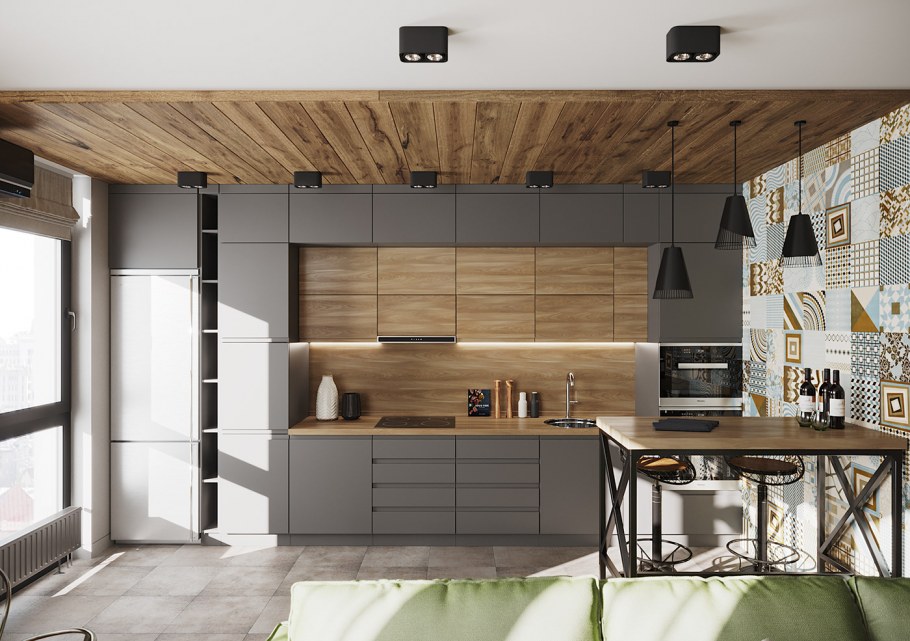 Кухня в стиле лофт Минимализм